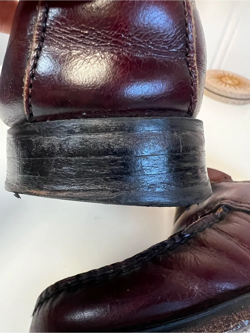 Vintage GH Bass Weejuns Oxblood Burgundy Leather Penny Loafers Made in USA 8 men
